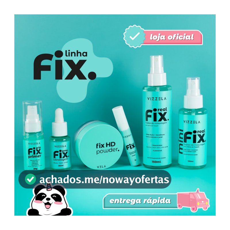 Linha Fix Vizzela Real Fix Gotas Fix + Hd Powder + Gel Fixador + Primer Original Vizzela
