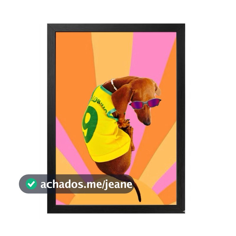 Brasilidades Quadro Decorativo Vira-lata Caramelo Cão Brasileiro Estética Retrô Vintage  Ícone Do Brasil Com Moldura
