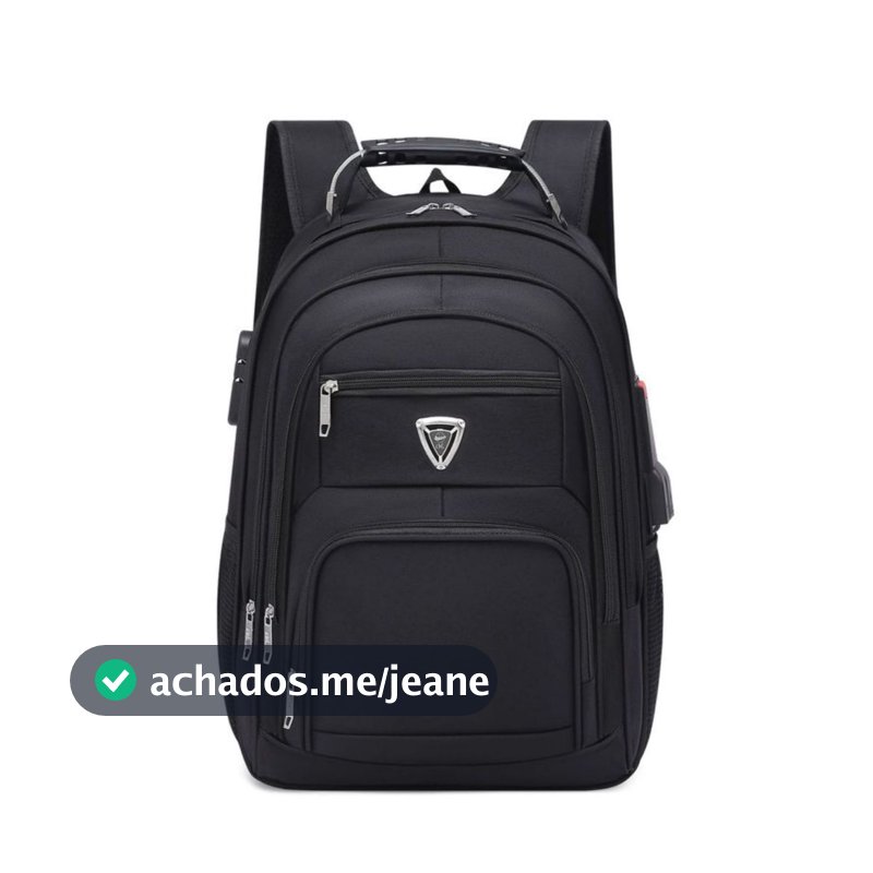 Mochila Cabo de Aço Grande Impermeável Reforçada Notebook Cadeado 5 Divisorios  8118