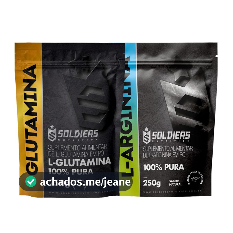 Kit Arginina 250g + Glutamina 250g - 100% Pura Importada - Soldiers Nutrition