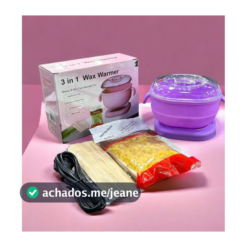 Kit Completo Panela elétrica + cera + espátulas Depilação Profissional com Cera quente
