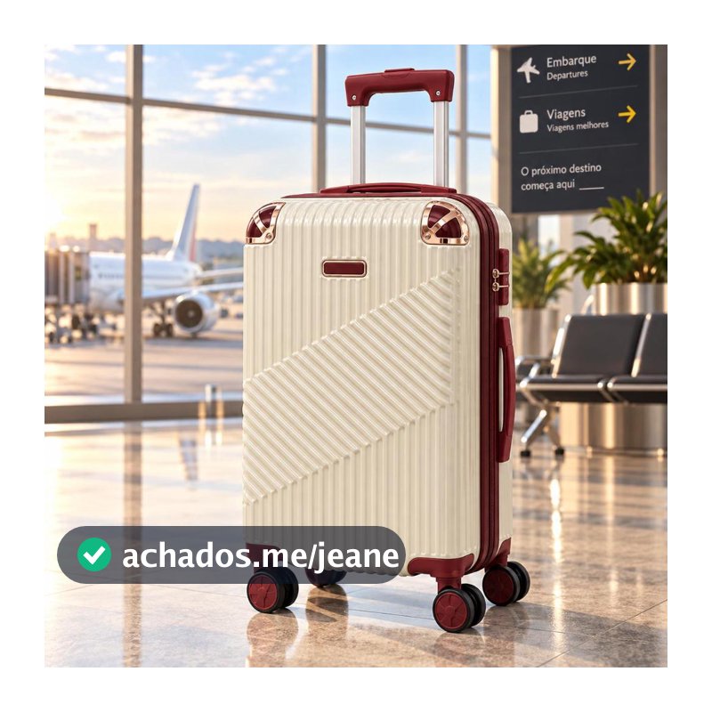 Mala de Viagem 20 Polegadas 10kg Rígida com 4 Rodas 360°, Alça Retrátil, Design Moderno para Viagens Curtas e Dia a Dia