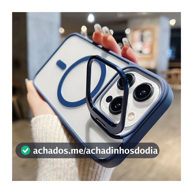 Capa Magnética MagSafe Suporte Ajustável para iPhone 11 12 13 14 15 16 Pro/ Pro Max com HD Protetor de Câmera