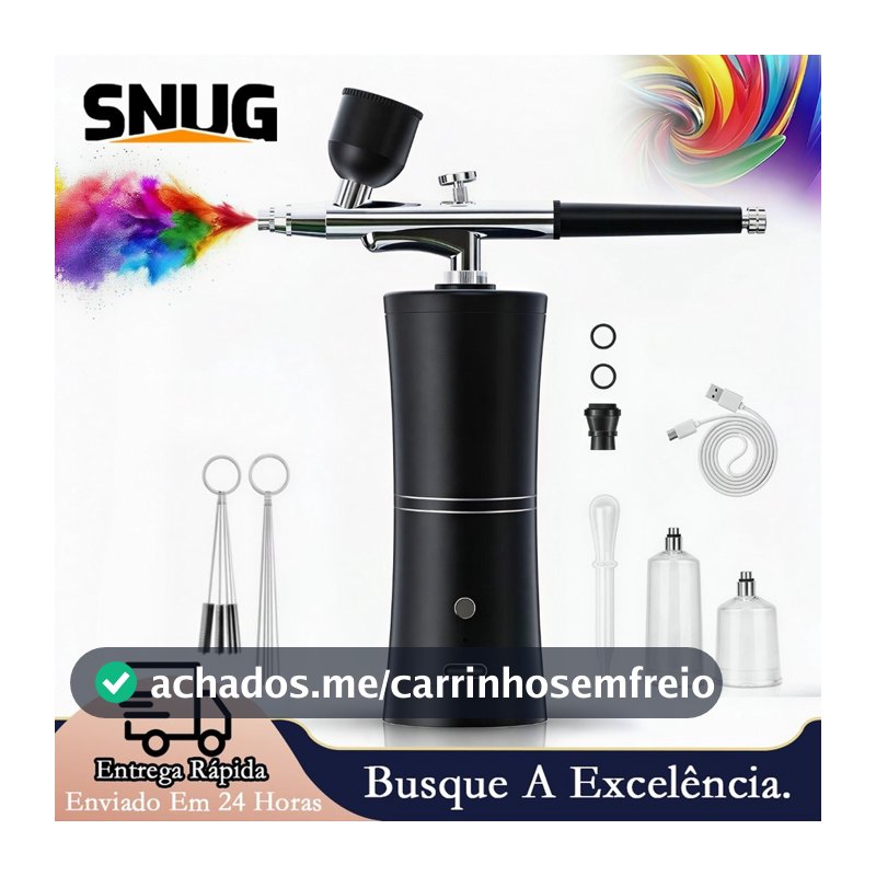 Aerógrafo Portátil com Mini Compressor - Para Unhas, Bolo, Maquiagem, Cabelo