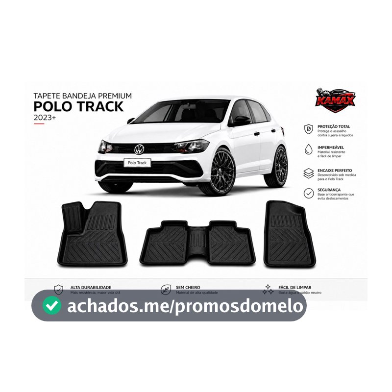 Tapete Bandeja Polo Track 2023 a 2026- 3 Peças em TPE Premium