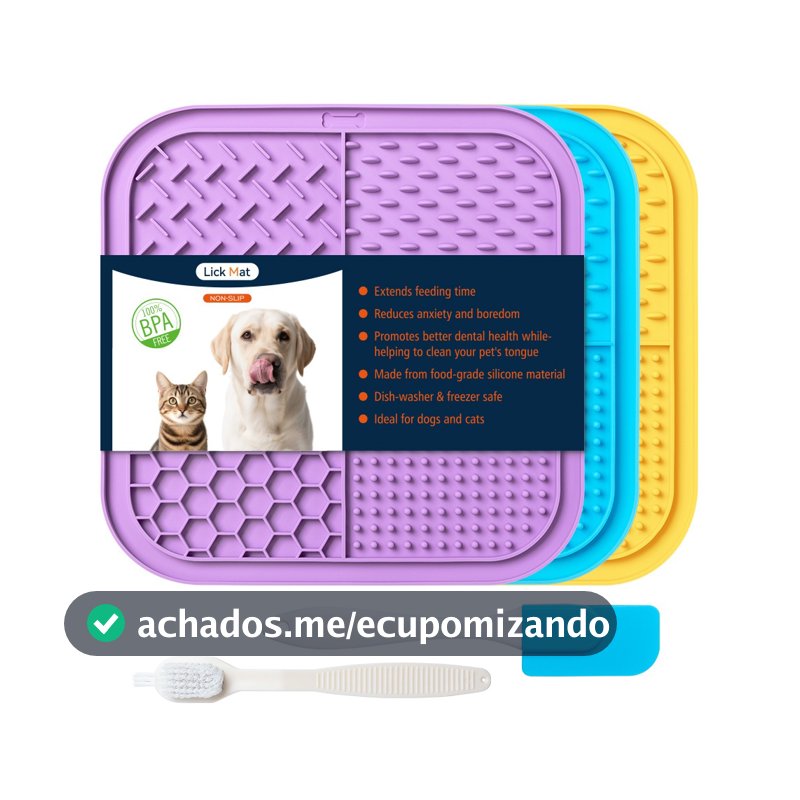 Tapete Comedouro Lento de Lamber – Para Cães e Gatos, Reduz Stress