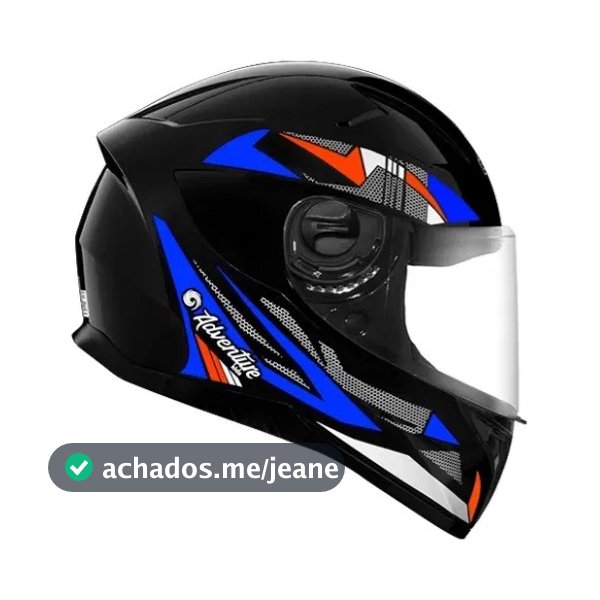 Capacete Kids Adventure Infantil 54 Preto Azul Tifany