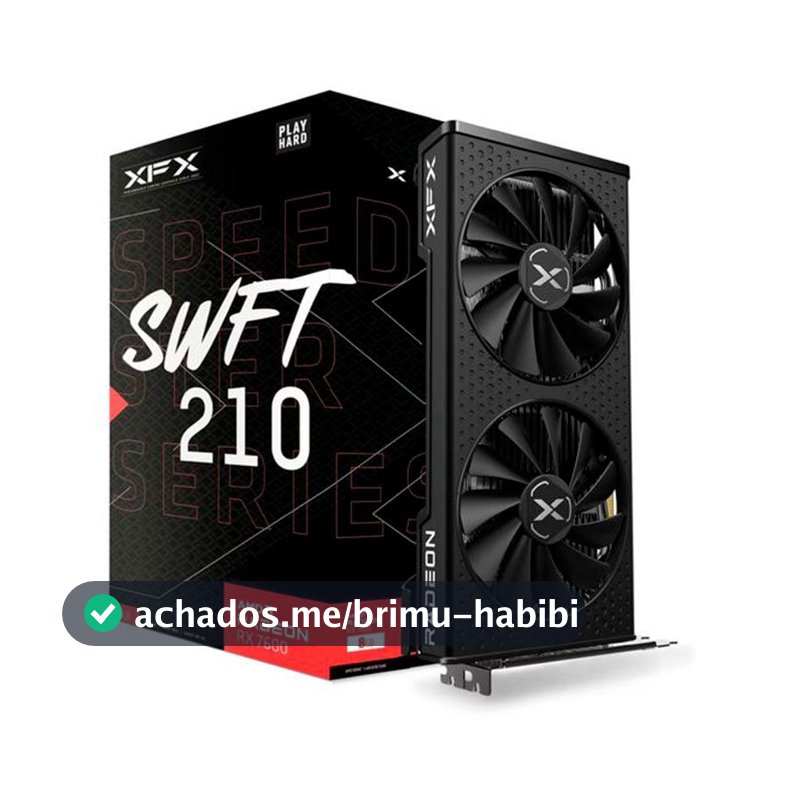 Placa de Video XFX Radeon RX 7600 Speedster SWFT210, 8GB, GDDR6, 128-bit, RX-76PSWFTFY