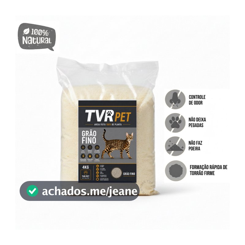 Areia Biodegradável Higiênica 4Kg 8Kg 12Kg Para Gato 100% Natural Milho Mandioca
