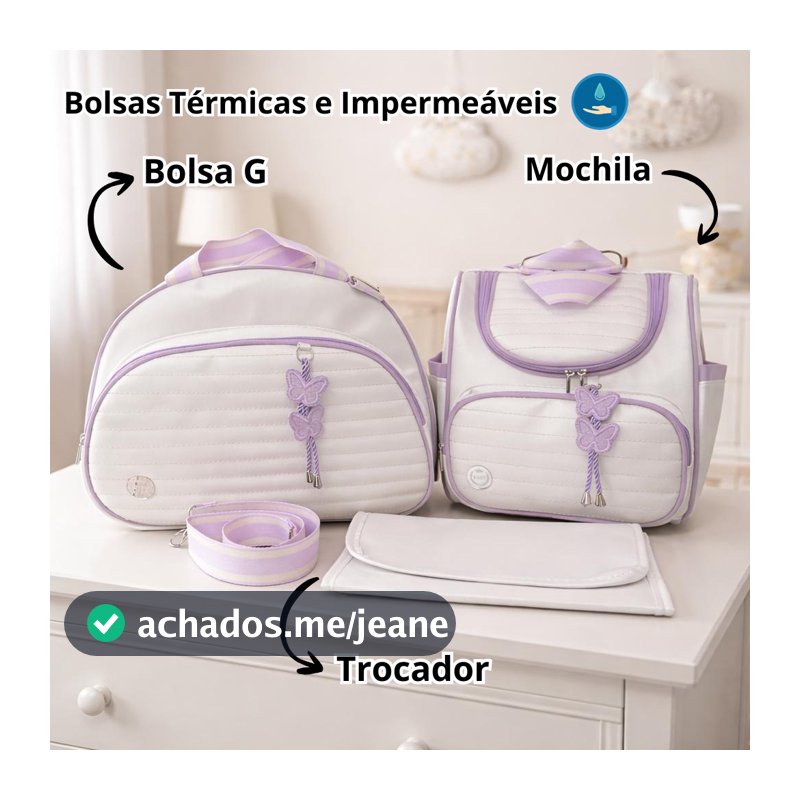 Kit Luxo Premium Bolsa Maternidade Reforçado Saída Maternidade Resistente Cor Azul Marinho Goiaba Rosa Lilás Verde Nude