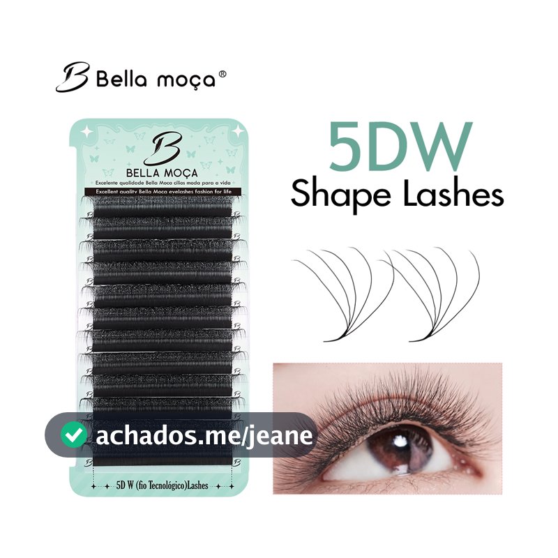 Bella Moça 5D W Extensões De Cílios Em Forma De 0.07 D/C/M/L + Curl Faux Mink Natural Soft Profissionais
