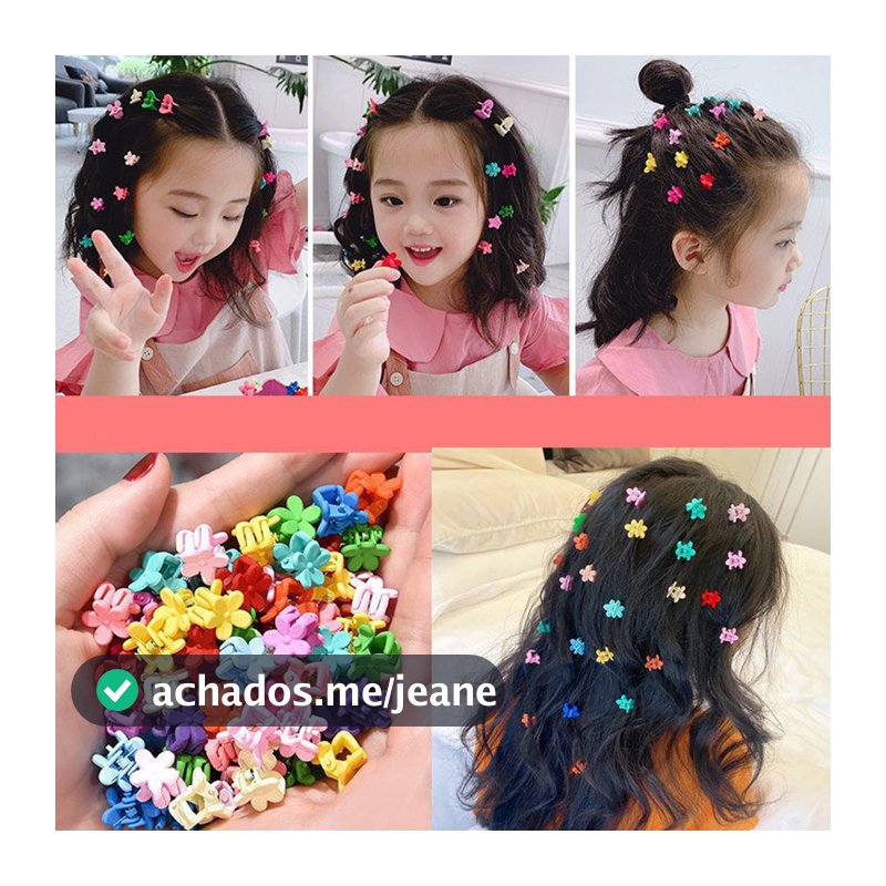 Kit 50/100/150 unidades Candy Color Mini Small Grab Clip Children's Hair Accessories Modelo Flor