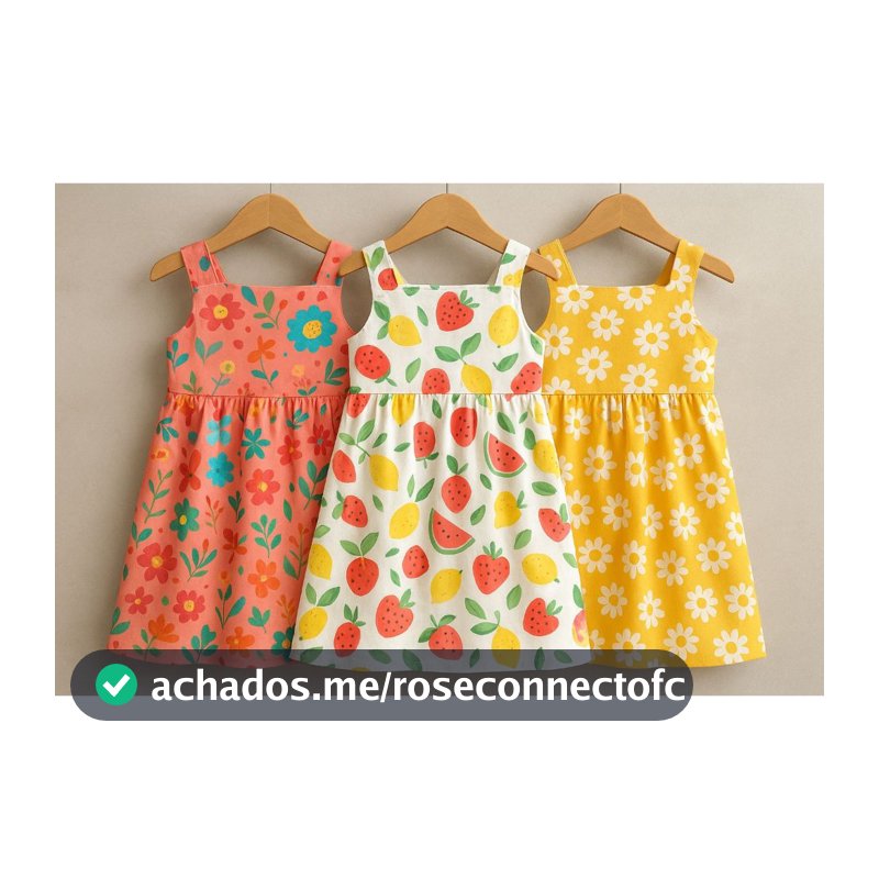 💕 Conjunto com 2 Vestidos Infantis – Algodão Macio e Estampas Lindas