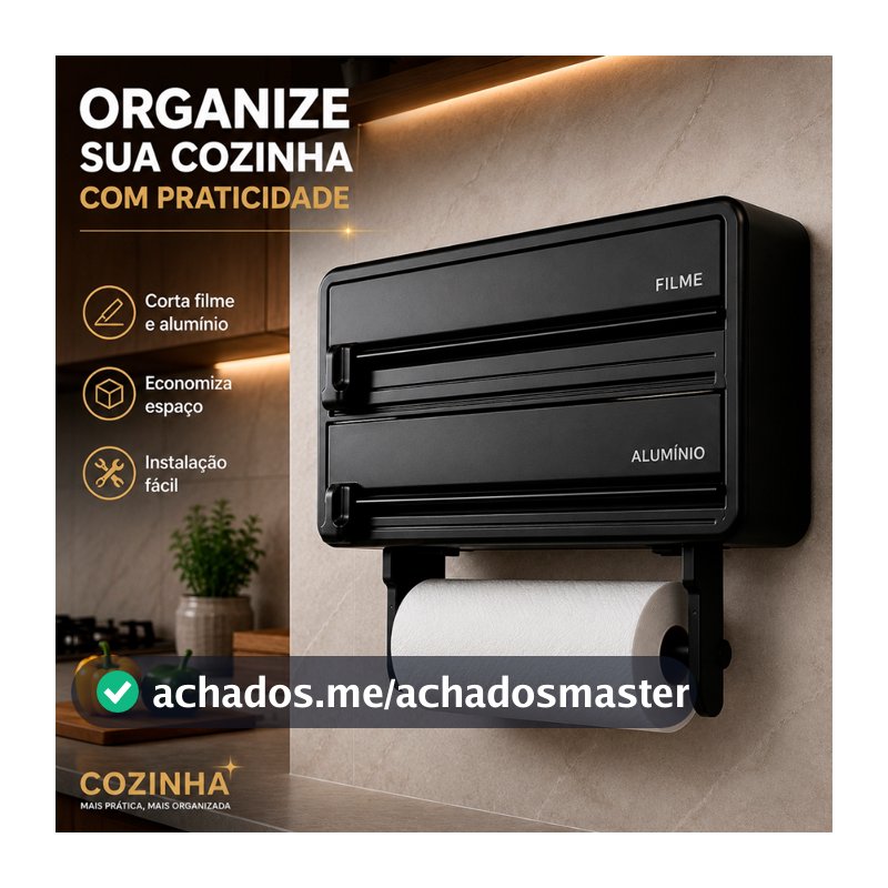 Porta Papel Toalha Cozinhas Sistema De Corte 3 Em 1