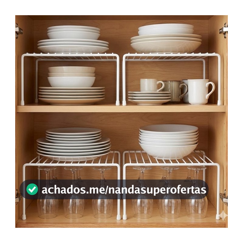 Kit Organizadores de Armario Aramado Cozinha Prateleira Pratos Copos Armário