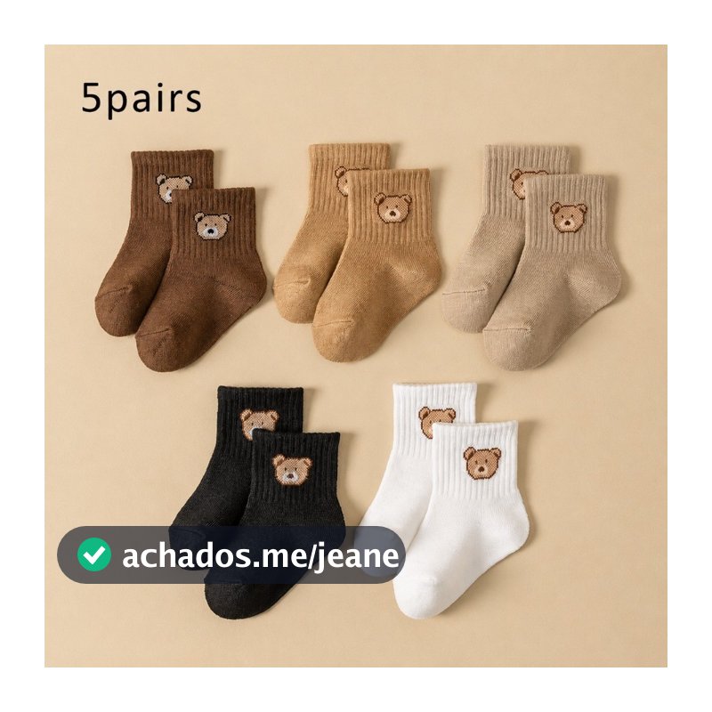 Meias Bborn Unissex Para Bebês Meninas E Meninos , Pacote Com 5 – Corte Baixo Macio Respirável Crianças Pequenas (1 A 5)
