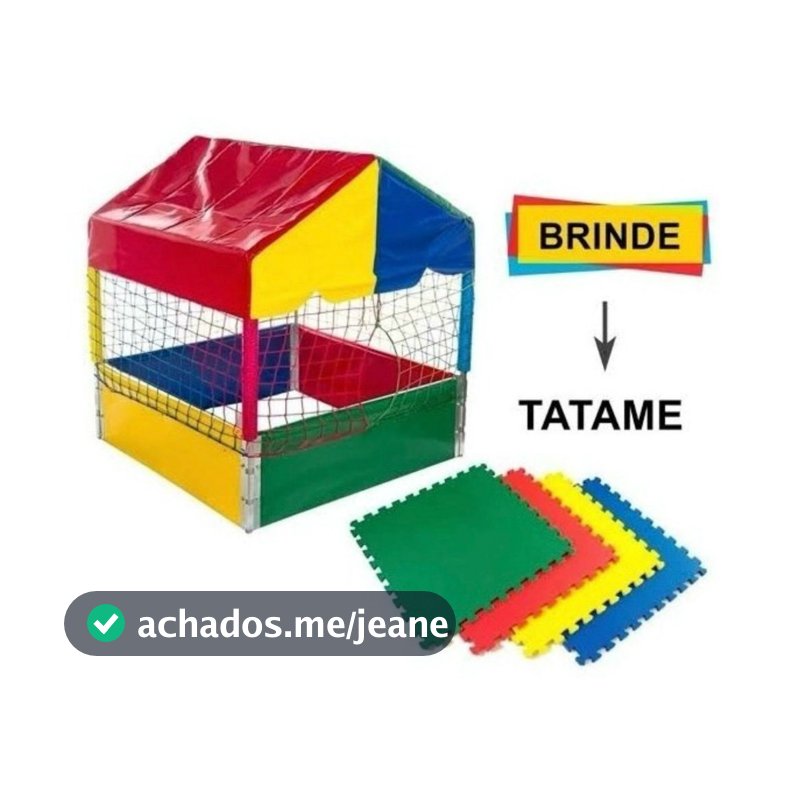 Piscina de Bolinha Casinha Pequena 1x1 m Colorida Quadrada + 1 Tatame Eva de 1x1 de brinde- Super promoção de Fábrica!!