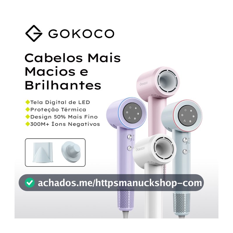 GOKOCO Secador de Cabelo de Alta Velocidade Secador de Cabelo Profissional 1500W Alta Velocida de 2Minutos Secagem Rápid