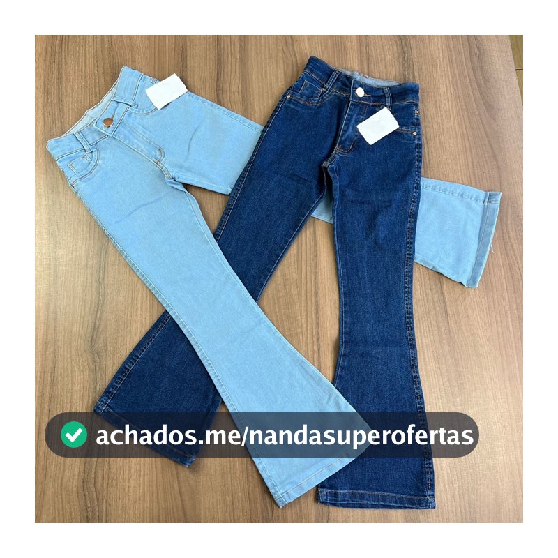 Calça Flare Jeans Infantil Menina - Calça de criança da moda Flare