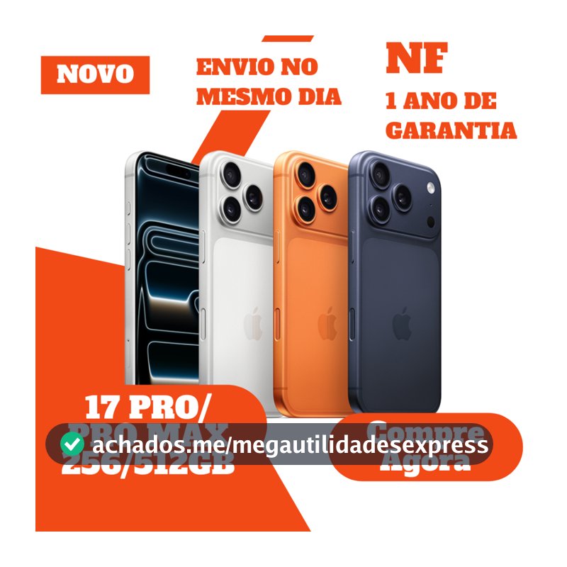 Apple iPhone 17 Pro 17 Pro Max 256GB 512GB 1TB 6.9" Novo Desbloqueado