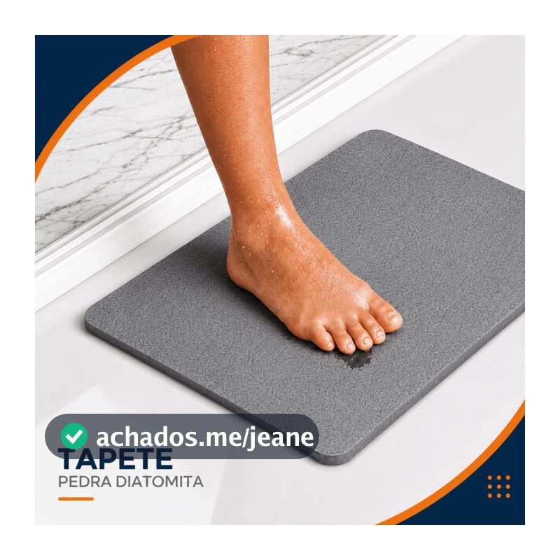 Tapete de Banheiro em Pedra Diatomita 60cm x 39cm Multifuncional Rapida Absorção Antiderrapante