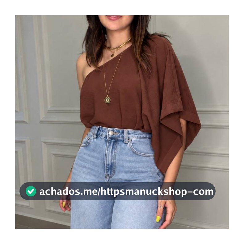 Body Feminino Um Ombro Só Nula Manca Alfaiataria  Elegância Manga Ampla Flare