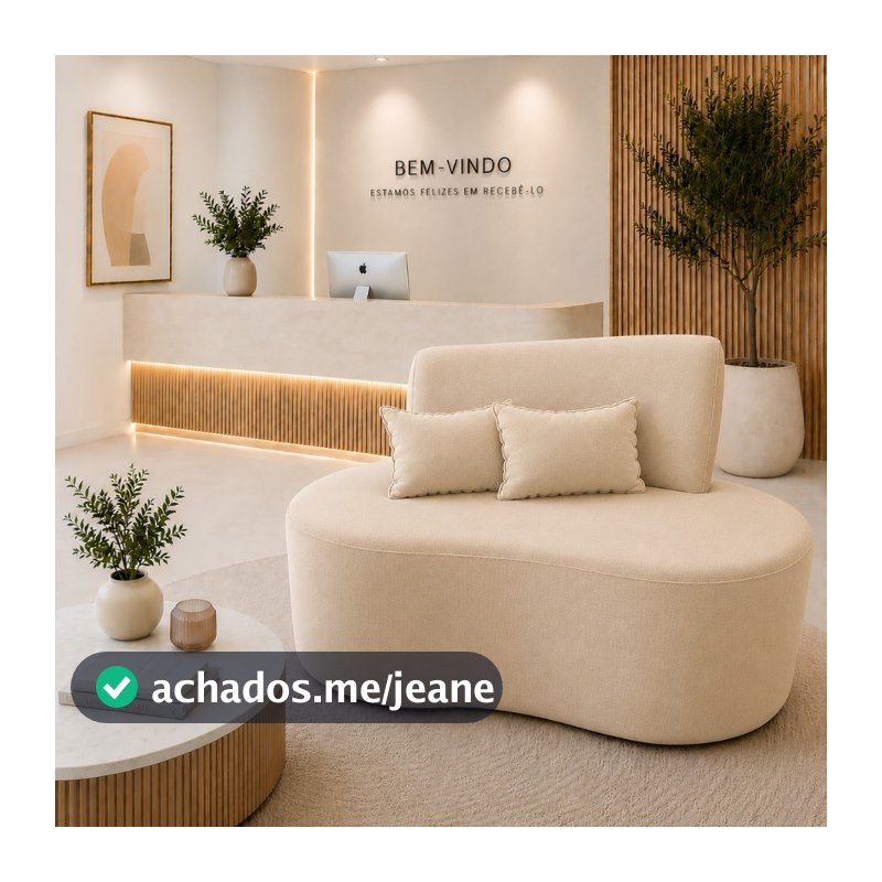 Sofá Mini Curvo Design Orgânico Feijão Veludo 115 cm Boucle Decor