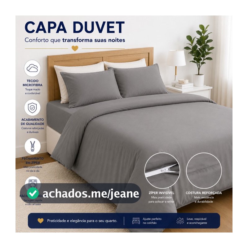 Capa De Edredom Duvet Zíper Acetinado Micropercal 400 Fios PREMIUM Coberdrom LENÇOL DUPLO.