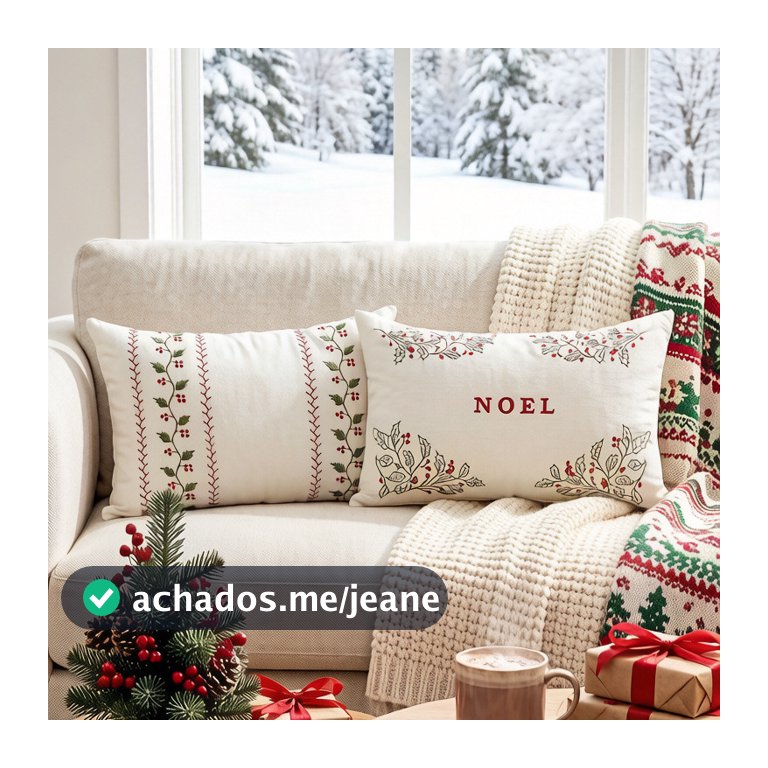 Capa De Almofada Lombar Branca Para Árvore De Natal , 30x50cm , Decorativa De Inverno Sofá