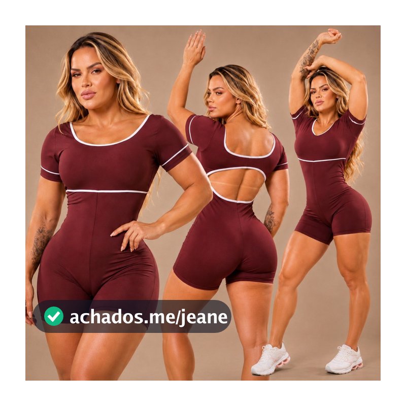 Macaquinho macacão Curto Short com mangas Fitness roupa de academia Feminino para treino