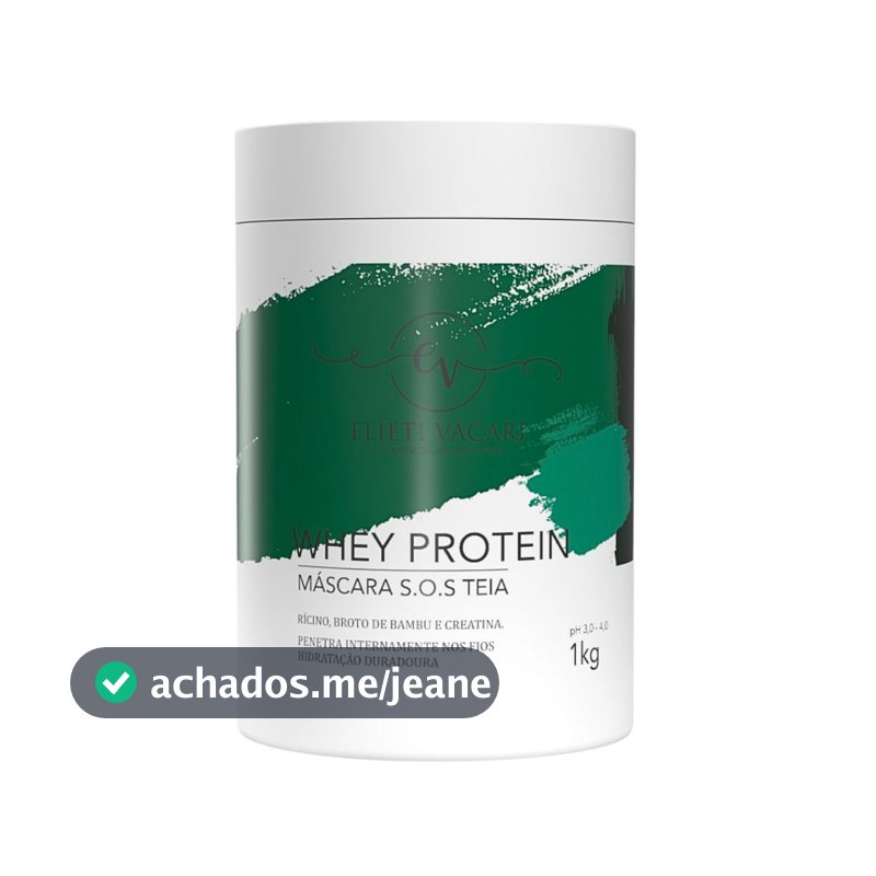 Máscara Hidratação Whey Protein S.O.S Teia 1KG - Rícino, Broto de Bambu, Creatina - Elieti Vacari