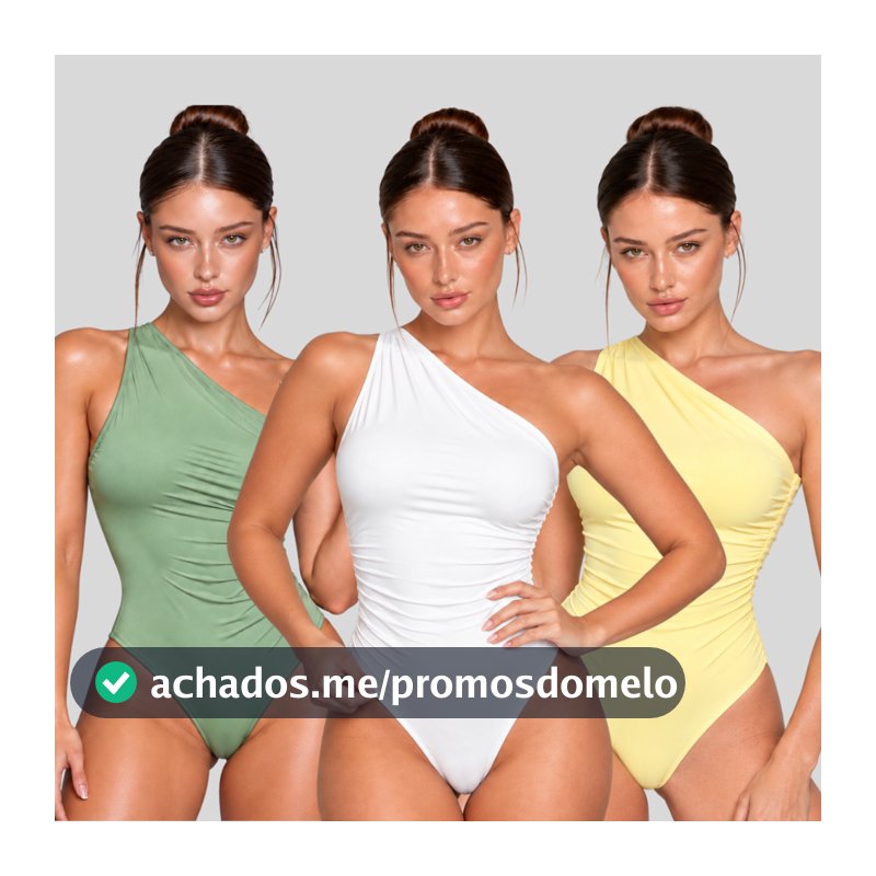 Body Feminino Mula Manca Um Ombro Só Moda Blogueira Drapeado Suplex Premium
