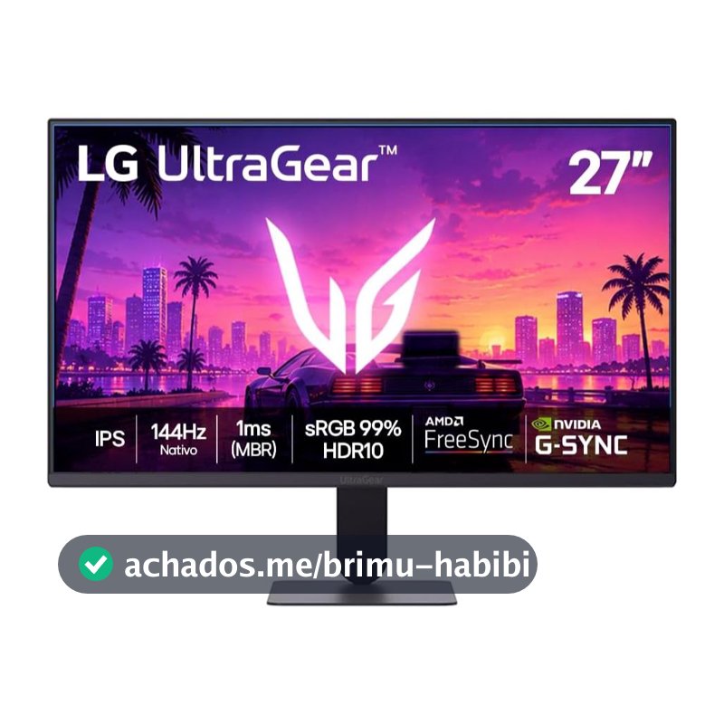 Monitor Gamer LG UltraGear 27" FHD 144Hz IPS - 27G411B-B