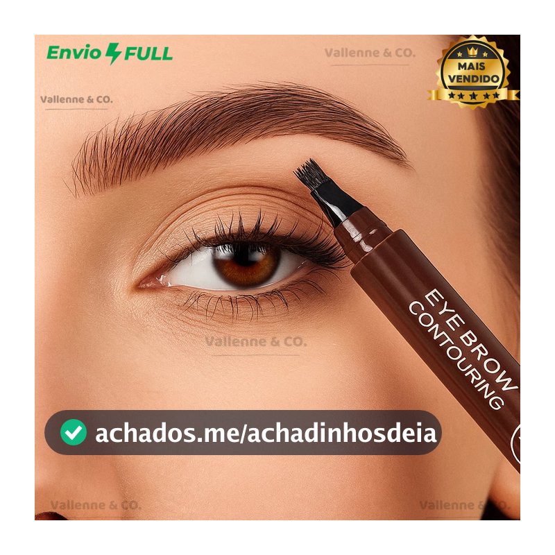 Caneta de Sobrancelha Fio a Fio 4 Pontas Microblading À Prova D'Água Preenche Falhas Natural
