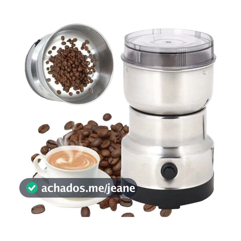 Moedor de Café Grãos Elétrico Aço Inox Compacto 110v 4 Lâminas