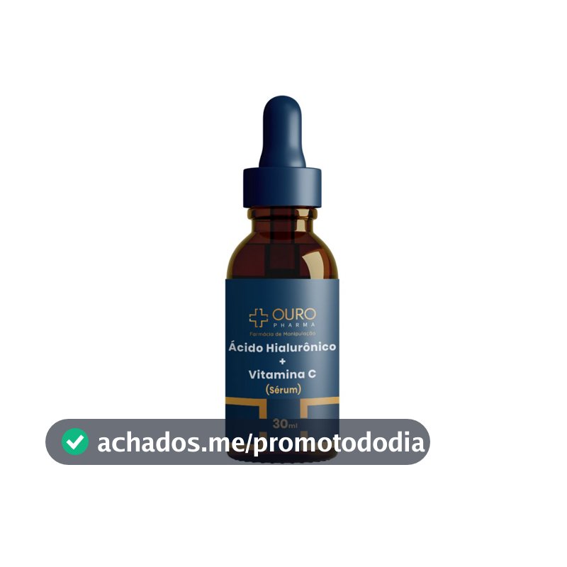 Sérum 30ml Vitamina C 20% + Ácido Hialurônico 5% Original Anti Envelhecimento, Super Hidratação