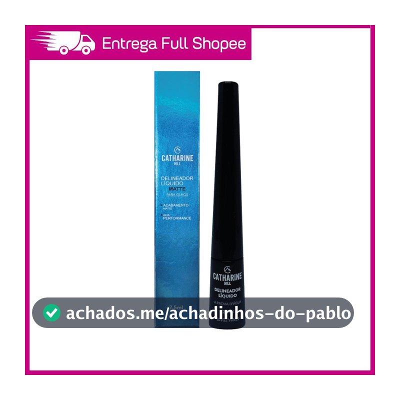 Delineador Líquido Preto Matte Catharine Hill 2,5ml Vegano Secagem Rápida