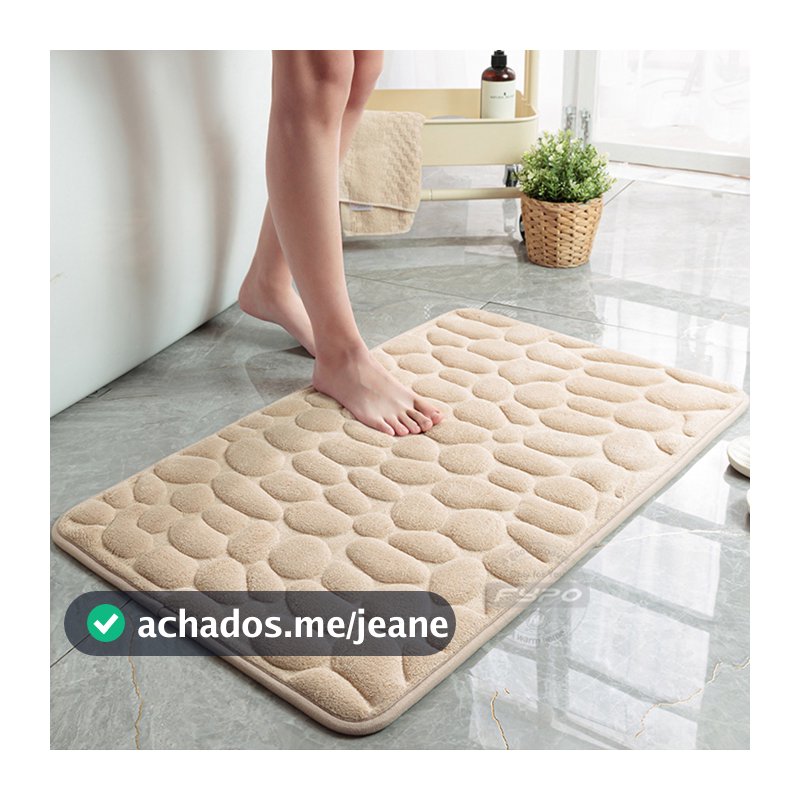 Tapete de banheiro decoração em relevo de paralelepípedos  emchão lavatório banheira