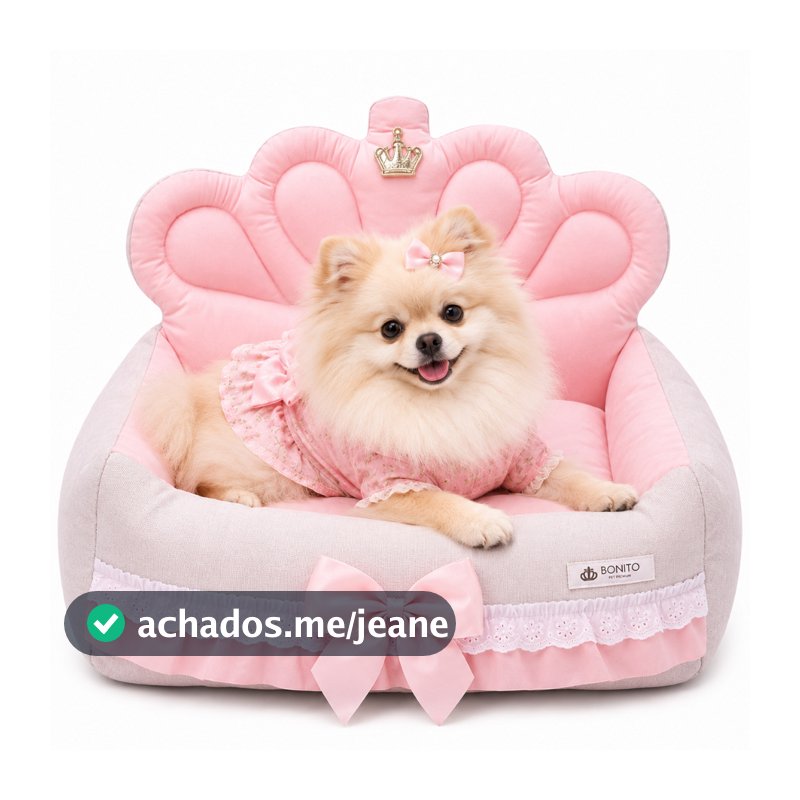 Caminha Pet Rosa Princesa Luxo para Cachorro Pequeno Gato Confortável Macia