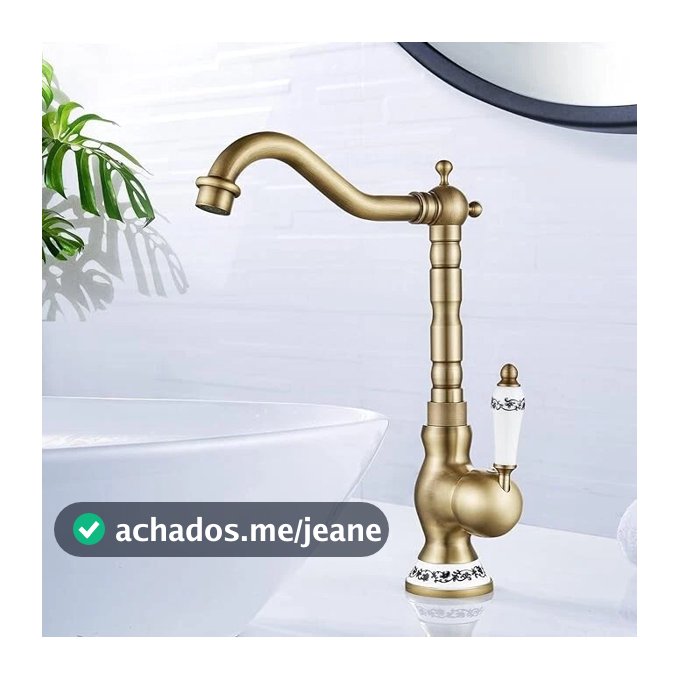 Torneira De Bacia De Bronze Antigo Do Banheiro Rotativo Da Cozinha Quente E Fria Misturador Guindaste Alça Cerâmica