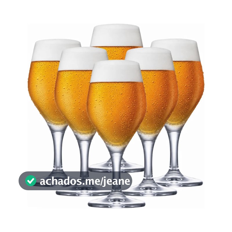 Jogo 6 Taças de Cristal Ronceva para Cerveja 410ml, Taças de Cristal Cerveja - Ruvolo