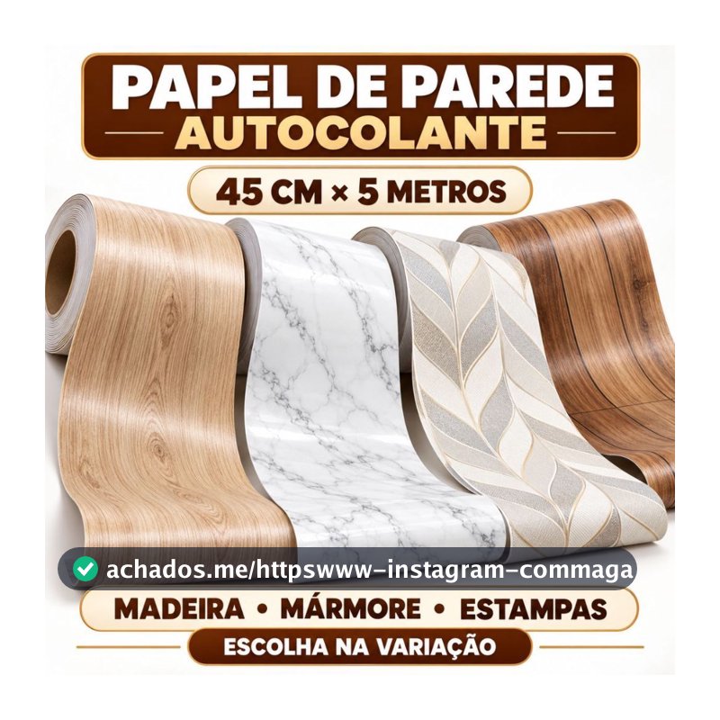 Papel de Parede 5 METROS Adesivo Quarto Sala Cozinha Móveis Metros Decoração Resistente a Água