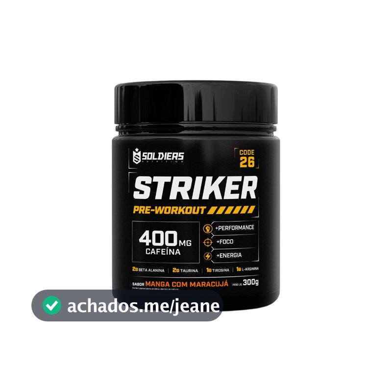 Pré-Treino Striker Suplemento Alimentar em Pó Cafeína 400mg Soldiers Nutrition