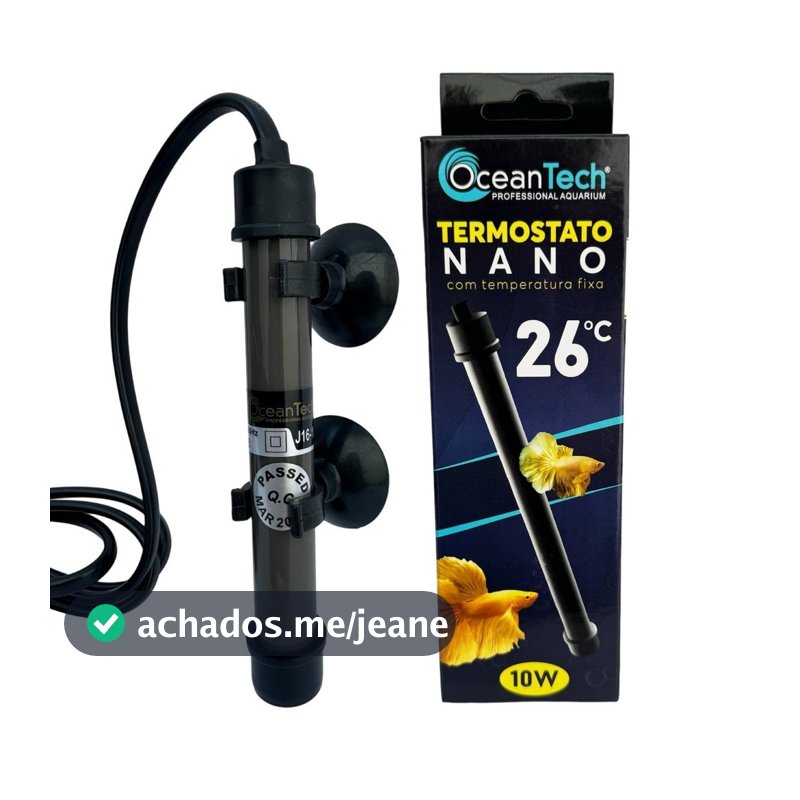 Aquecedor automático 10W Termostato aquário até 12 litros