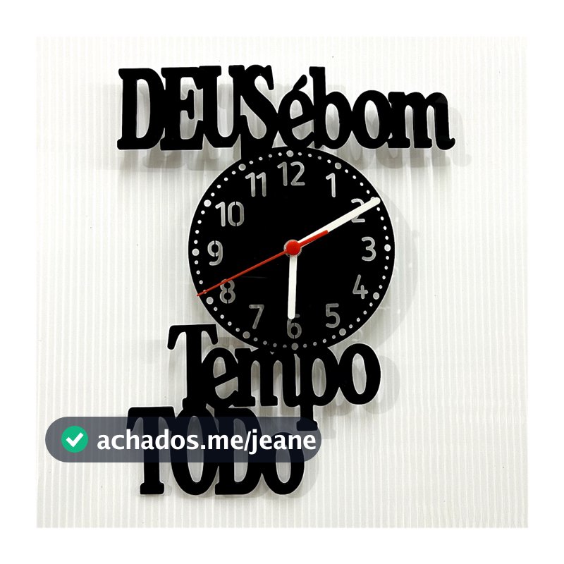 Relógio de Parede Moderno Deus é Bom o Tempo Todo MDF Decoração Sala Quarto Cozinha Lazer