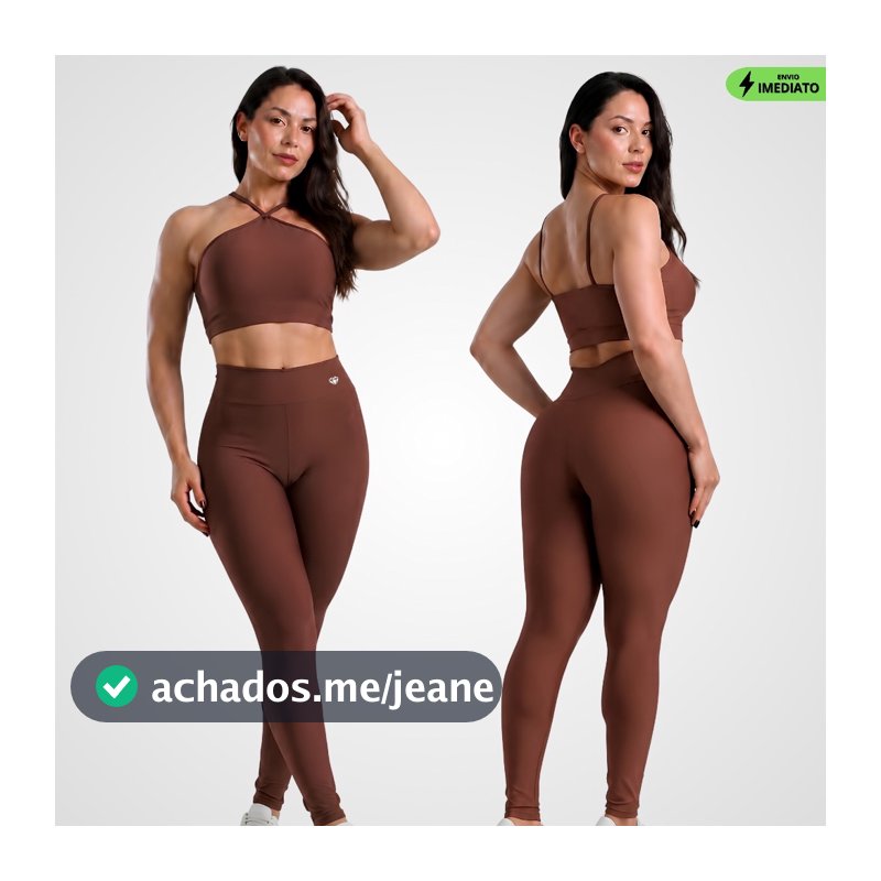Conjuntos Fitness Feminino Legging e Top Academia Suplex Zero Transparência Cintura Alta Compressão Treino Corrida
