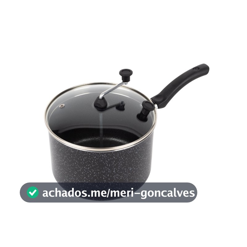Pipoqueira Antiaderente Tampa Vidro 20Cm 4L Preto Nacional