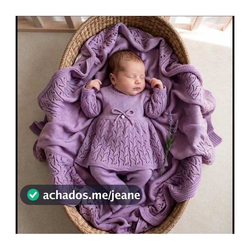 Kit saída maternidade Vestido de Cordão em Laço com Pérola com calça e manta, Recém nascido RN