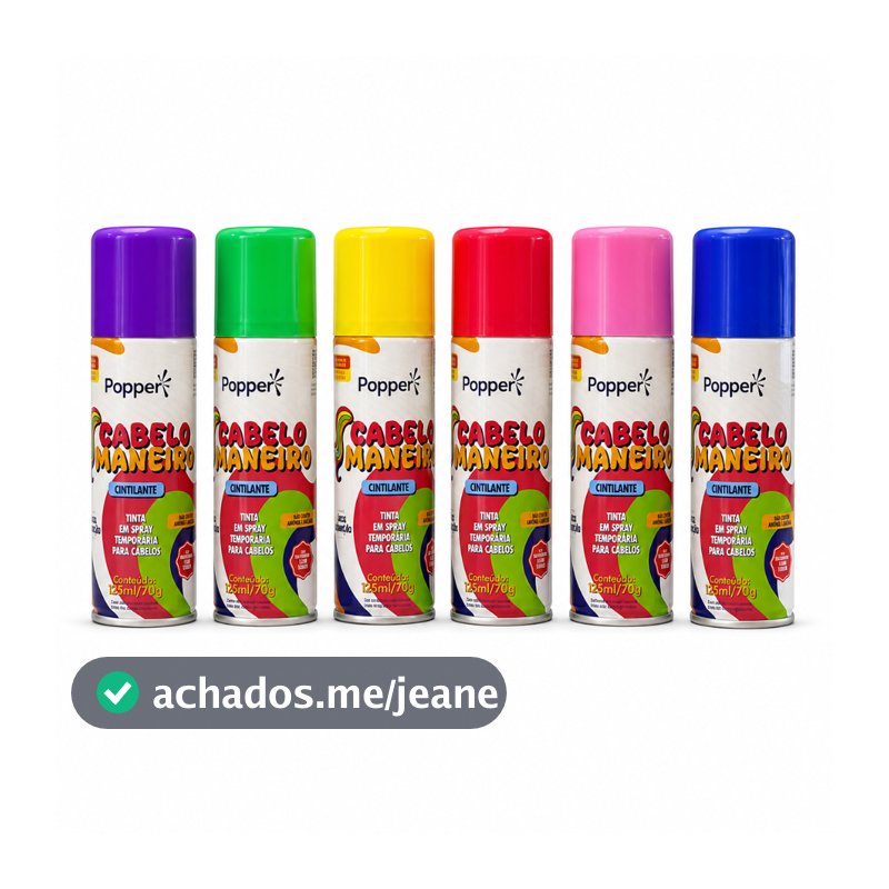 Tinta Spray Temporário para Cabelo 125ml Infantil Adulto Cabelo Maluco Carnaval Festa