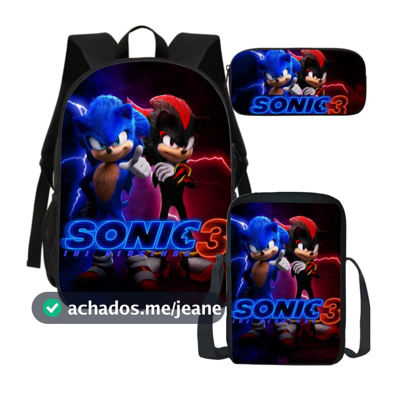 Material Escolar Mochila Estojo Lancheira Ouriço Azul